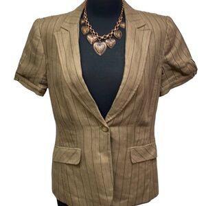 Style & Co Pinstriped Linen Jacket